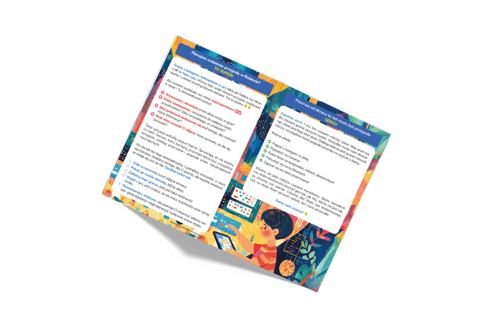 Moi koledzy. Na podwórku i na ekranie – ulotka o bezpieczeństwie w grach i sieci dla klas 1-3 SP